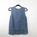 J.Jill  Blue Chambray Sleeveless Blouse Photo 2