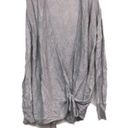 Leith  Side Tie Wrap Sweater Gray Long Sleeve Rayon Cotton WOOL Blend Surplice SM Photo 0