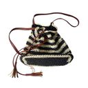 Nora Everyday Striped Drawstring 100% Paper Shoulder Bag Boho Beachy Summer Photo 1