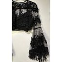 Endless Rose  Black Floral Lace Crop Top & Camisole Set Size Medium NWT 2 Pieces Photo 6