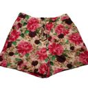 BCBGMAXAZRIA  Shorts Womens Medium Pink Floral High Waisted Linen Pockets Photo 3