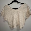 Crescent  Emma Knit Cropped Top Wool Cashmere Soft in Oatmeal sz. S Photo 6