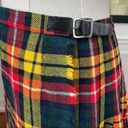 Bermuda Vintage Browns of  Wool Plaid Wrap Pleat Mini Skirt Buckle S Photo 2