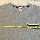 PINK - Victoria's Secret Victoria’s Secret PINK One Pocket Cotton T Shirt Gray Size Large Oversized Photo 5