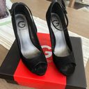 Guess Size 8 Black Super High Heel Peep Toe Shoes  Photo 1