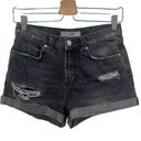 Topshop Moto ROSA Charcoal Denim Jean Shorts Photo 0