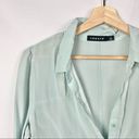 Nordstrom  Trouve Blue Silk Long Sleeve Button Down M Photo 3