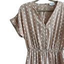 Aura  Women's Medium Pink White Polka Dot Short Sleeve Button Up Jumpuit Photo 4