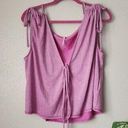 Free People wanna dance convertible Metallic pink purple shoulder tie sleeveless top Photo 0