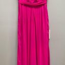 Badgley Mischka  Collection Magenta Fluorescent Chiffon Strapless Gown 10 Photo 4