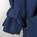 Vintage Blue Braefair  Trench Coat Rain Jacket Front Tie Size Women's 4 + Scarf Photo 12