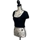 Double Zero  Crochet Lace Up Back Crop Top Black Club Goth Grunge Beach Y2k M Photo 2