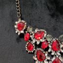 Torrid  Women Red Rhinestones Faceted Crystal Silver Tone Collar Necklace Lobster Photo 4