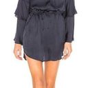 Chaser NWT  Tiered Bell Sleeve Button Down High Low Shirttail Dress Ink Navy Sz M Photo 0