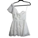 Amanda Uprichard NEW NWOT  Mckinnon Gingham One Shoulder Dress In White Photo 6