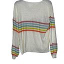 Love Riche  Sweater Size Small Cream Multi Color Stripes Acrylic Blend Womens Knit Photo 7