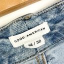 Good American  Good Boy Straight Leg Split Hem Jeans High Waist Blue Size 14/32 Photo 8