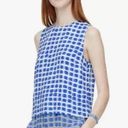 Kate Spade  Top Medium Layered Sleeveless Silk Island Stamps Print‎ Colorful Photo 0