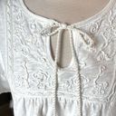 indigo. Rocks & White Summer Top Solid Embroidered Cotton Flowy Photo 4