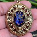 Caravelle Vintage Caravellle Pendant Watch Double Sided Ornate Cabochon 24” Necklace WORKS Photo 8