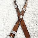 Nocona cow hide leather studded women’s western belt brown tan silver large Photo 1