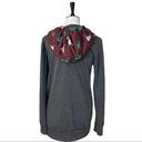 12PM by Mon Ami  Cactus Pullover Hoodie Gray Burgundy Green Size Large Photo 3