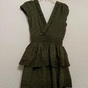 American Eagle  olive green ruffled lace mini dress S Photo 0