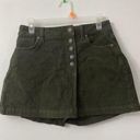 American Eagle  Womens Corduroy Mom Mini Skort Green Boho High Rise NEW 27 Photo 0