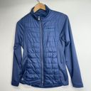 Peter Millar Peter Sweater Womens Small Blue Sharks Tooth Full Zip Hybrid Navy Jacket Photo 2