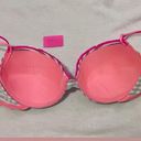 Fruit of the Loom NWOT  PUSH UP BRA COTTON SZ 38 C Padded Gray Pink Stripe Photo 2