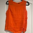 DKNY 100% Linen Orange Sleeveless Shirt Size XS Photo 0