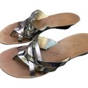 Paul Green  Munchen Metallic Silver Strappy Slip-On Sandals Size 5 Women's Photo 4