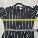 Xhilaration  Womens Size L Black White Striped Faux Wrap Mini Dress Minimalist Photo 9