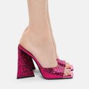 ATTICO Devon Fuchsia Mule Heel Pink Glitter Sparkle 38.5 NEW Size 7.5 Photo 0