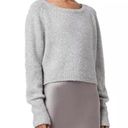 All Saints Rosetta Silver Tinsel Cropped Sweater Photo 0