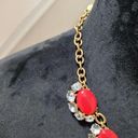 Stella & Dot  Red "MAE" Statement Necklace, Pre-owned 18"- 23" Photo 3