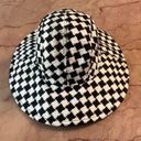 Lele Sadoughi  Checkered Sun Bucket Hat in Jet White New Womens Cap Photo 5