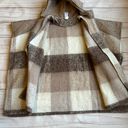 Boutique  Plaid Zip Cozy Oversized Poncho with Hood Size S/M Photo 7