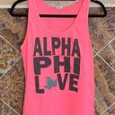 American Apparel Women's Hot Pink Alpha Phi Ivy Leaf Love Tank Top Size Medium Photo 0