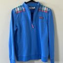 Vineyard Vines  Madras Shoulder Shep Shirt Quarter Zip Fleece Size Medium Photo 6