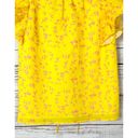 Karina Grimaldi  Women's V Neck Tassel Flutter Sleeve Floral Top Bright Yellow XS Photo 9