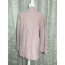 Charter Club 🌸  Asymmetrical Mock Neck Pastel Pink Ribbed Stripe Knit Sweater Photo 3