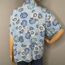 Emma James Short Sleeved Button Down Floral Design Shirt Blue White Size 20W Photo 4