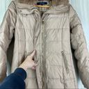 Cole Haan  Tan Faux Fur Collar Down Filled Long Line Puffer Jacket Photo 4