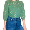 Ro & De Anthropologie  Green Ruffle Colorful Square Blouse Photo 0