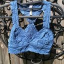 Free People INTIMATELY  BLUE GALLOON RACER BACK LACE BRALETTE WOMENS SZ S Photo 0