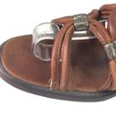 Cole Haan  Womens Size 8 AA Leather Southwestern Country Sandals Metal TINY FLAW Photo 4