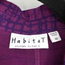 Habitat  Blouse Women's Size XS Popover Long Sleeve Shirt Grid Pattern Purple Photo 4