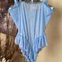 Dolls Kill Sugar Thrillz x  Blue Lace Butterfly lingerie Print Bodysuit size L Photo 9