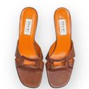 Isaac Mizrahi new  ⌘ Open Vamp Lizard Kitten Heel Mule Sandals ⌘ Orange Brown 10 Photo 1